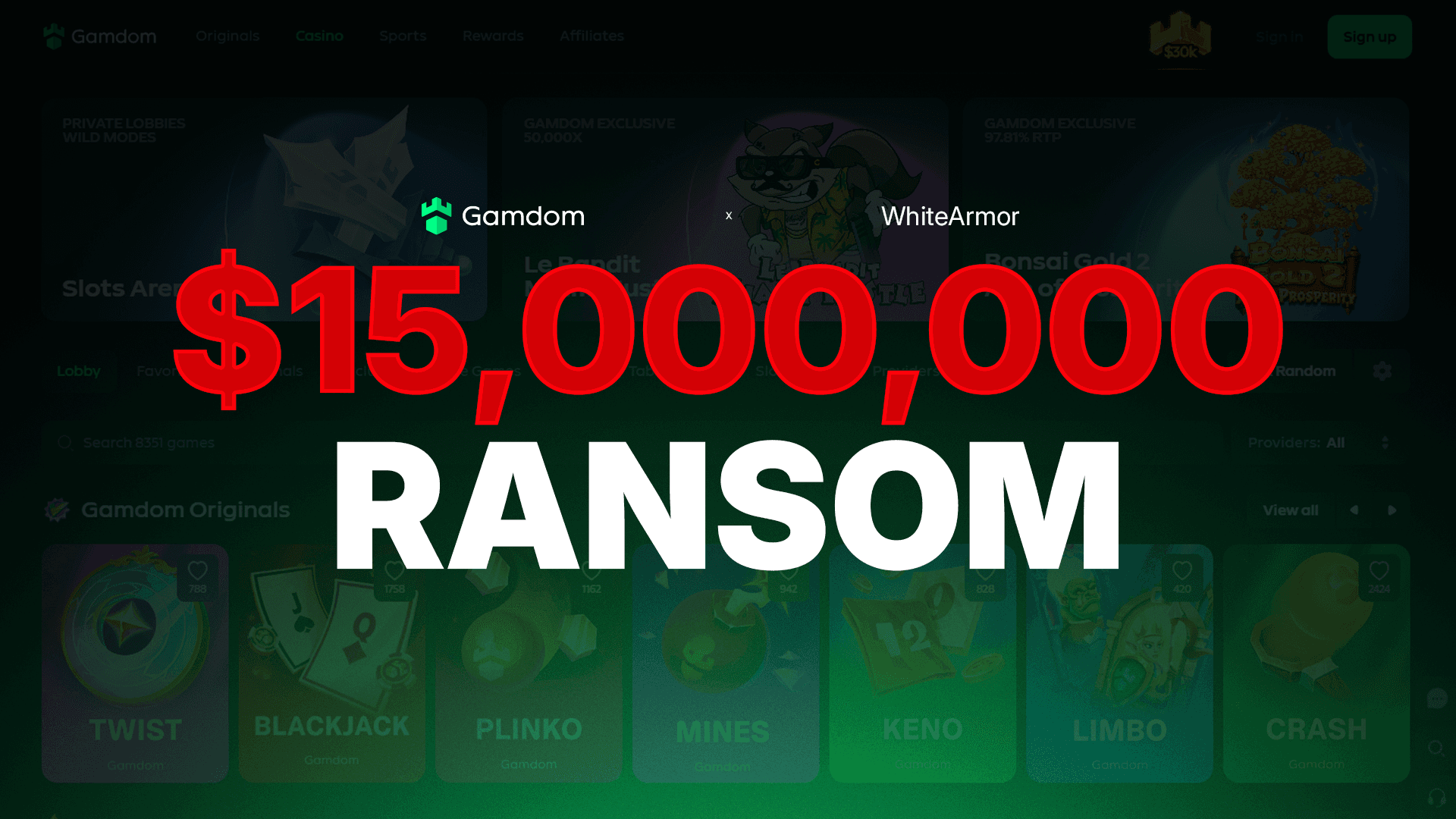Gamdom Hacker and WhiteArmor Speak to Gambling Lore About $15M Ransom